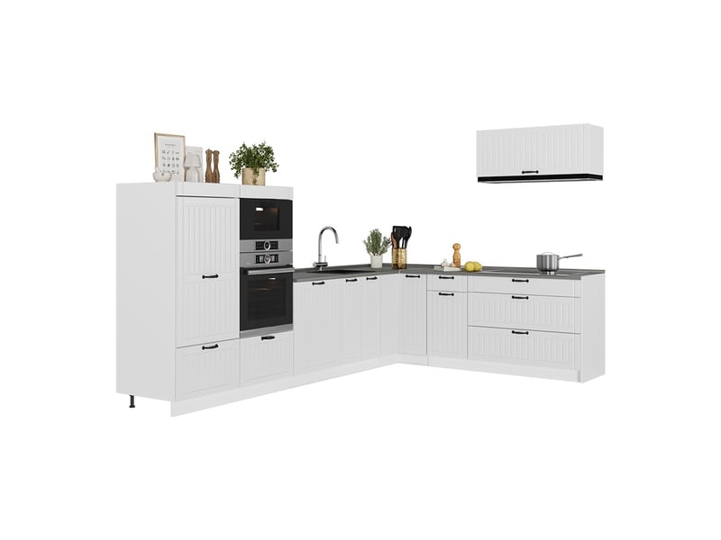  Vicco cuisine en angle, blanc campagneblanc, 327 x 227 cm sans pt  - Conforama E