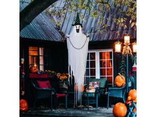 Décoration halloween fantôme animé, hurlement effrayant, à piles, effet mouvement