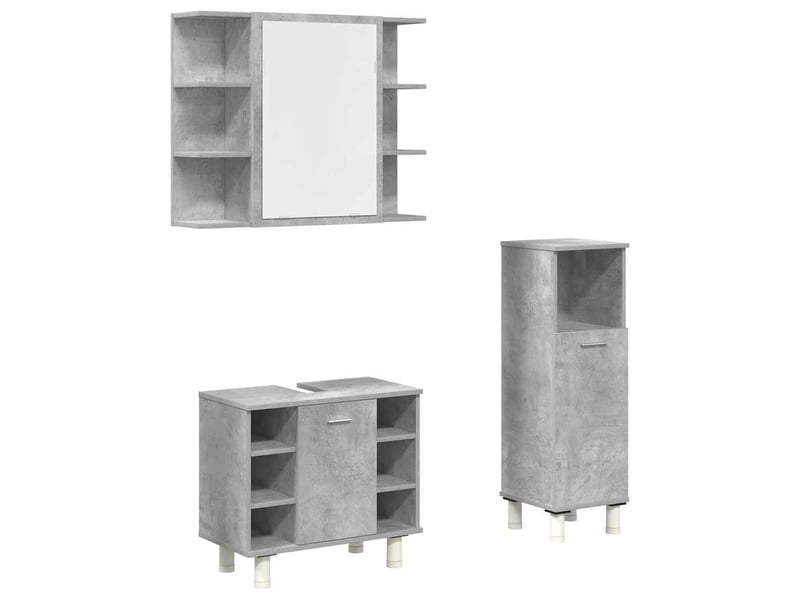  Ensemble de meubles de salle de bain 3 pcs gris béton cf63784  - Conforama A