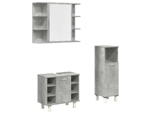 Ensemble de meubles de salle de bain 3 pcs gris béton cf63784
