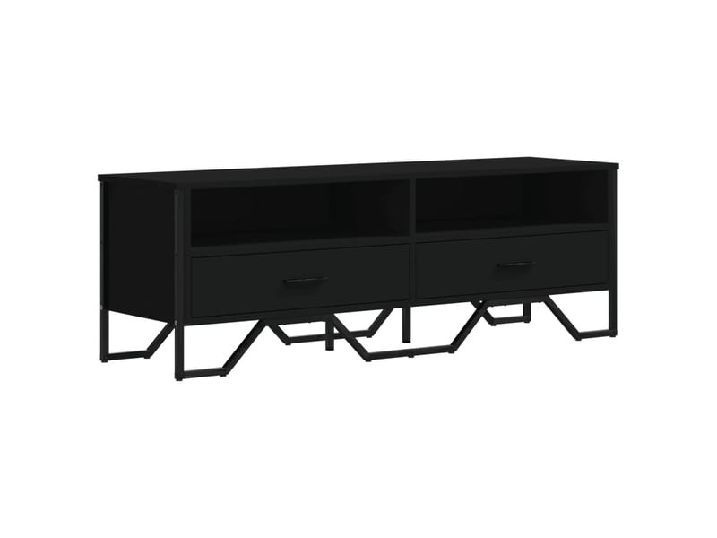  Meuble tv - banc tv - meuble de rangement noir 122x34x41 cm bois d'ingénierie  - Conforama A