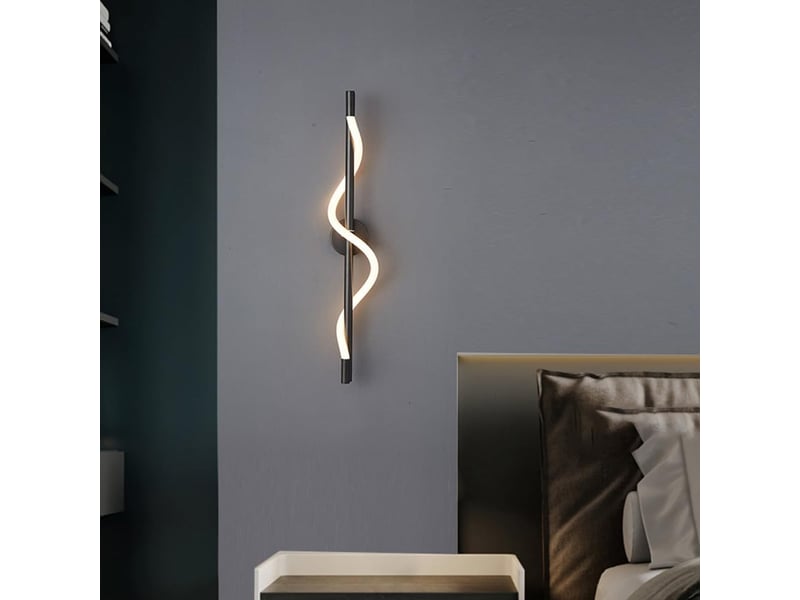  Applique murale led 12w moderne lampe murale spirale intérieure dimmable 3 couleurs noir  - Conforama E