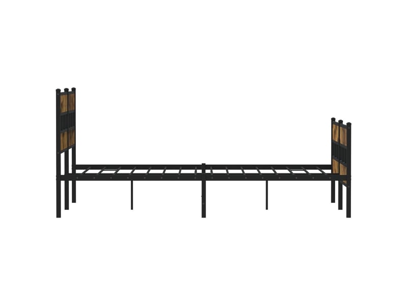  Lit double- lit adulte -  cadre de lit en métal sans matelas chêne fumé 150x200 cm  - Conforama D