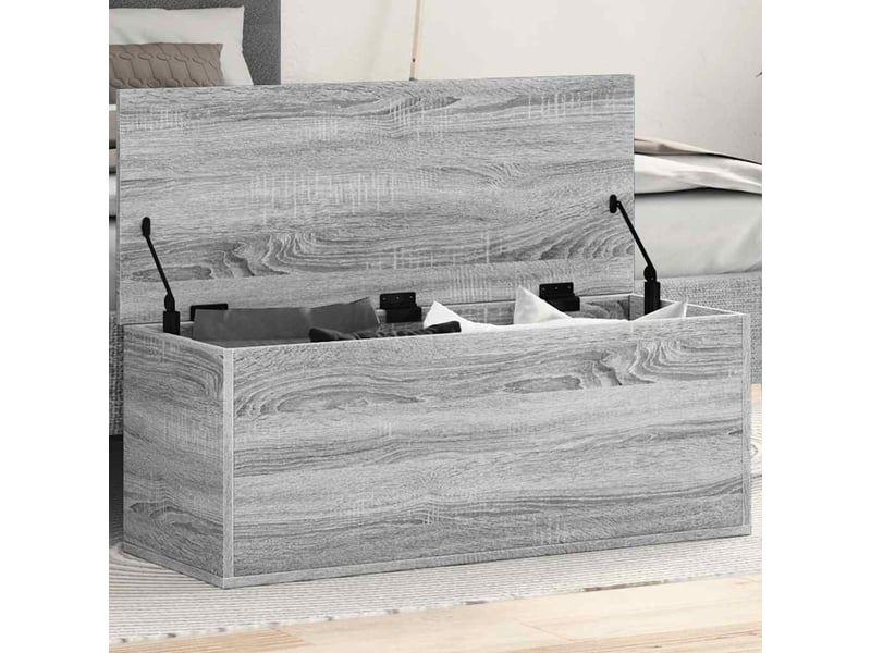  Boîte de rangement, coffre de rangement sonoma gris 90x35x35 cm bois d'ingénierie  - Conforama B