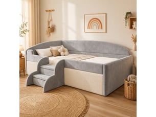 Lit simple 90x190 cm <strong>VIVRYN</strong>  <strong></strong> coloris gris