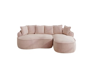 Canapé d'angle modulable xxl 252x164x67cm tissu chenille , configuration modulable assise profonde mobilier de salon - rose