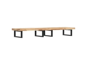 Étagère de vasque murale acier et bois massif d'acacia shl577