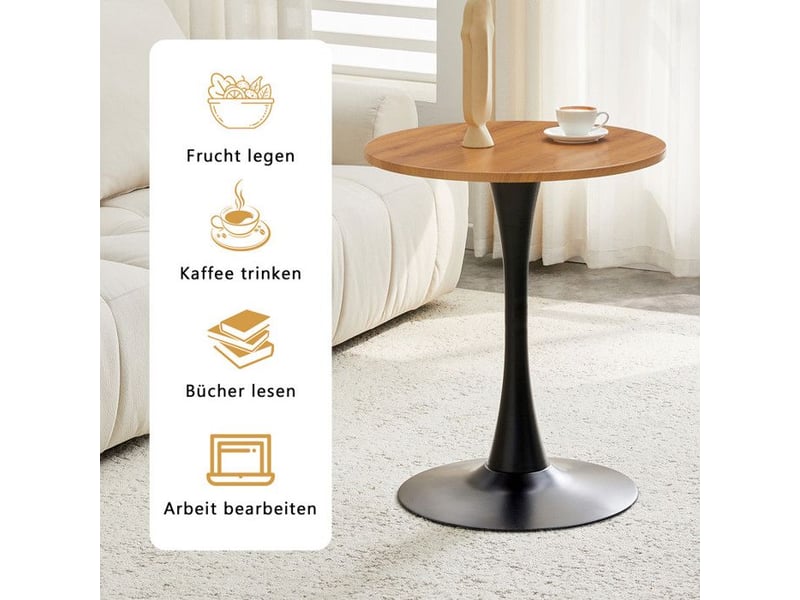  Table d'appoint - ronde - mdf et métal - style contemporain - capacité 120 kg 60x60x72cm - Conforama D