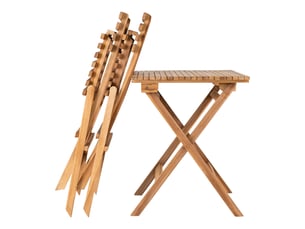 Set de bistrot cuenca en teak naturel — 2 chaises et 1 table