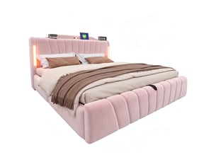 Lit coffre 180x200 cm   evarich coloris rose