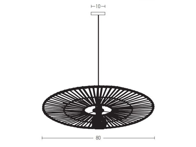  Zambelis silikou suspension silikou 80 cm à structure métallique blanche - bambou naturel 1xe27  - Conforama C
