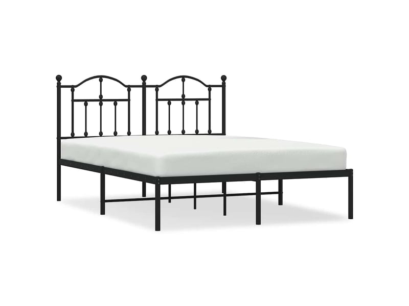  Lit double- lit adulte -  cadre de lit métal sans matelas avec tête de lit noir 135x190cm  - Conforama A