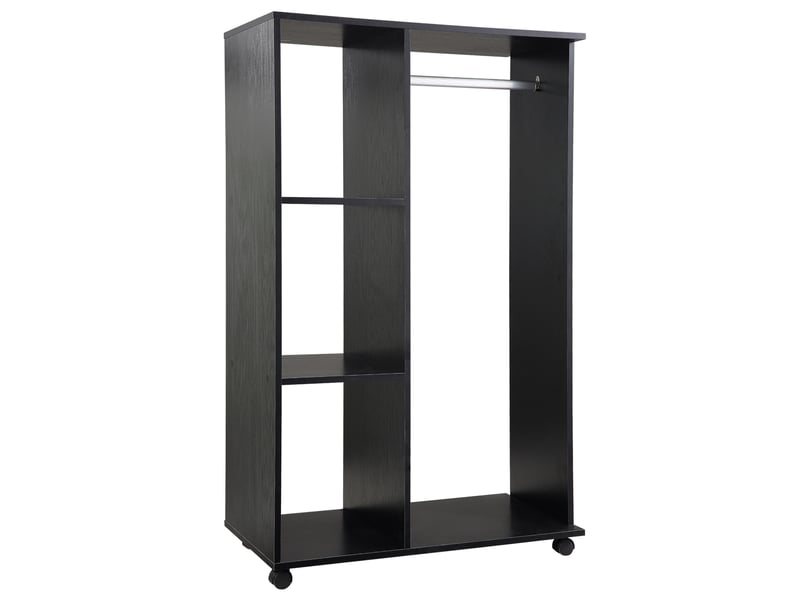  Armoire penderie armoire de rangement mobile panneaux de particules noir  - Conforama A