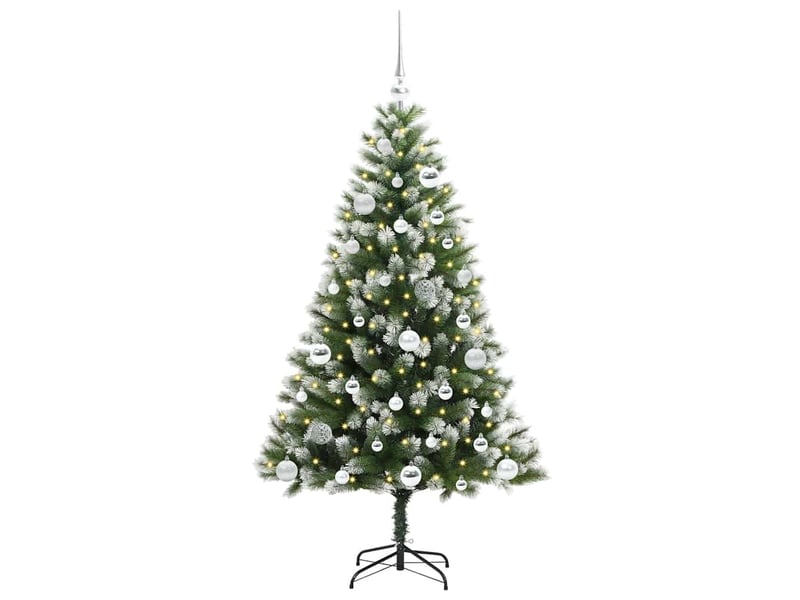 Sapin de noël - arbre de noël artificiel avec neige artificielle 150 led  - Conforama C