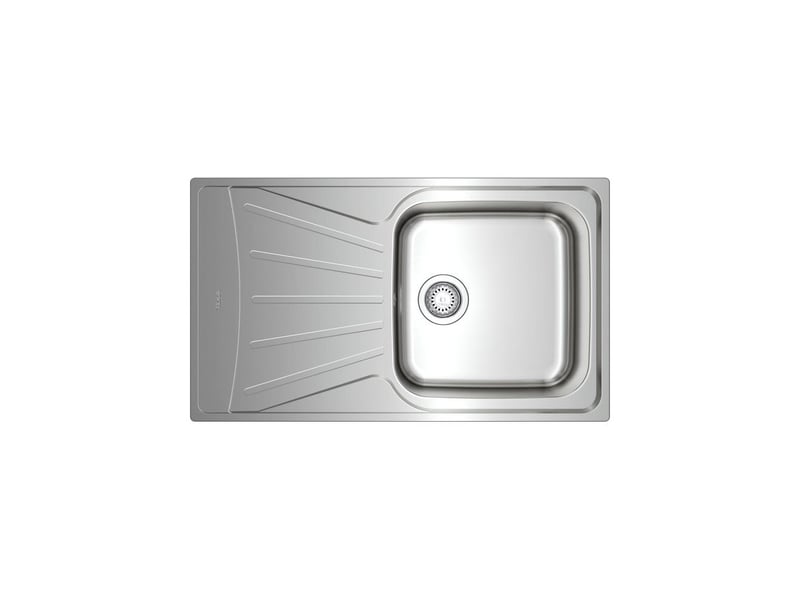  Evier encastrable inox poli reversible 1 bac 1 egouttoir 86x50 cm TEK1703029448499 - Conforama B