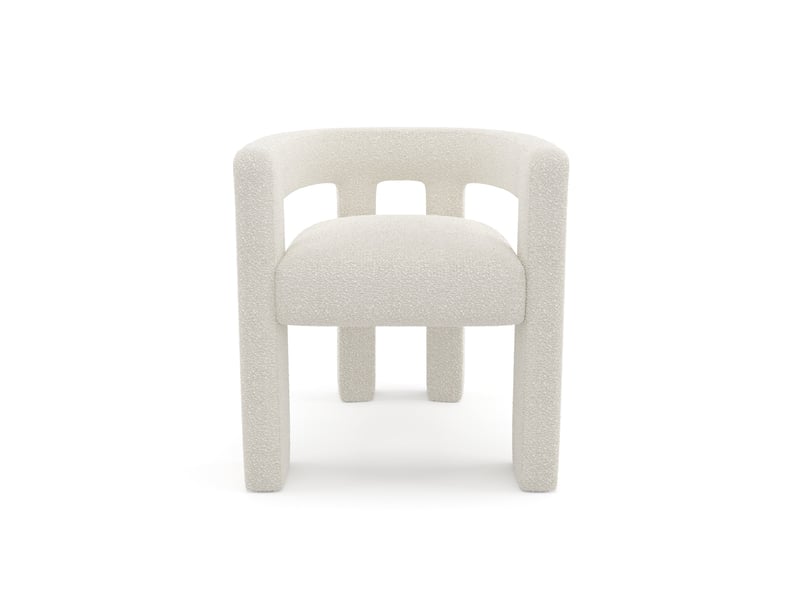  Fauteuil de salle à manger en bouclette crème celia CELIABCCR - Conforama C