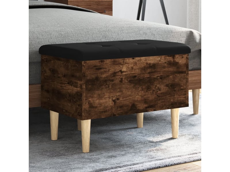  Banc chambre, banc de rangement chêne fumé 62x42x46 cm bois d'ingénierie  - Conforama B