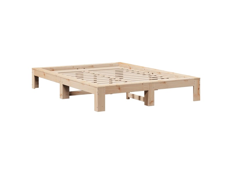  Lit double- lit adulte -  cadre de lit sans matelas 140x190 cm bois de pin massif  - Conforama B