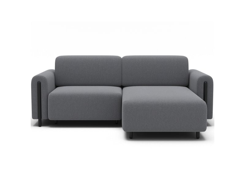 Canapé d'angle convertible arvessa gris clair nid d'abeille – angle droit - Conforama A