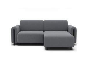 Canapé d'angle convertible arvessa gris clair nid d'abeille – angle droit
