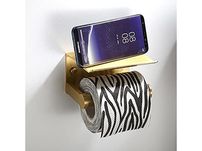  Porte-rouleau de toilette mural - support pour papier hygiénique avec étui rangement  - Conforama E