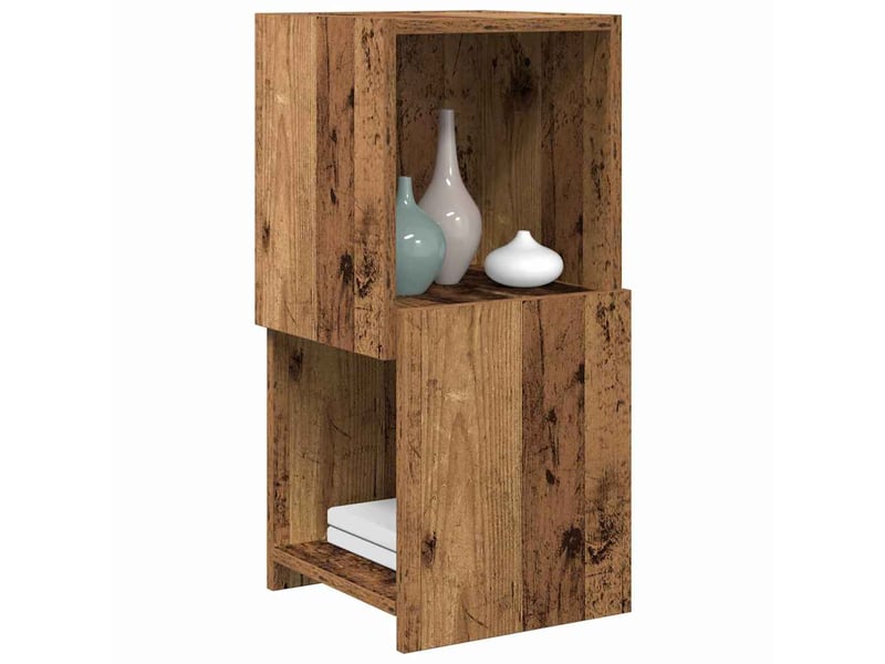 Meuble d'angle, meuble de rangement salon 30,5x30x65cm bois d'ingénierie bois ancien  - Conforama C