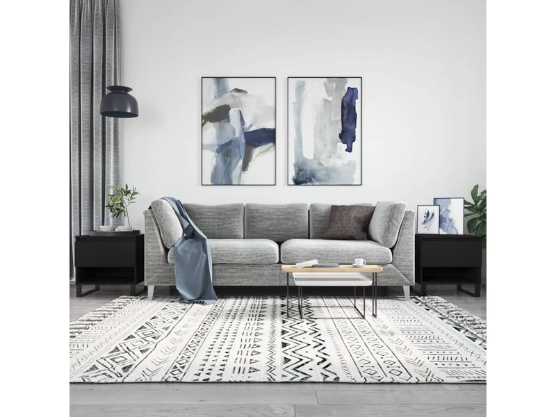  Tables basses 2 pcs | table de salon noir 50x46x50 cm bois d'ingénierie shl7616  - Conforama B