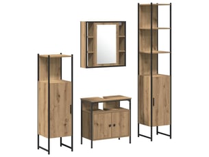 Ensemble de mobilier de salle de bain 4 pc chêne artisanal cf64505
