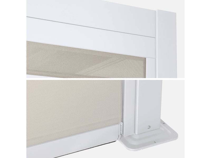  Pergola bioclimatique aluminium adossée 4x3m blanc + 1 store 4m palace  - Conforama E