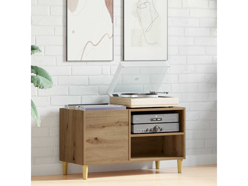  Armoire à disques chêne artisanal 84,5x38x48 cm bois ingénierie  - Conforama C