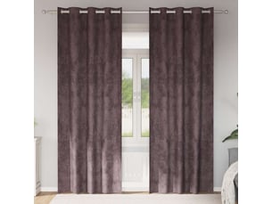 Lot de 2 rideaux en velours, rideaux de fenêtre marron 260 x 140 cm velours cf44239