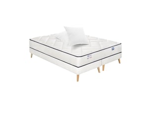 Ensemble matelas et sommier 160x200 cm Ressorts ensachés + mousse SIMMONS soutien Ferme épaisseur 23 cm