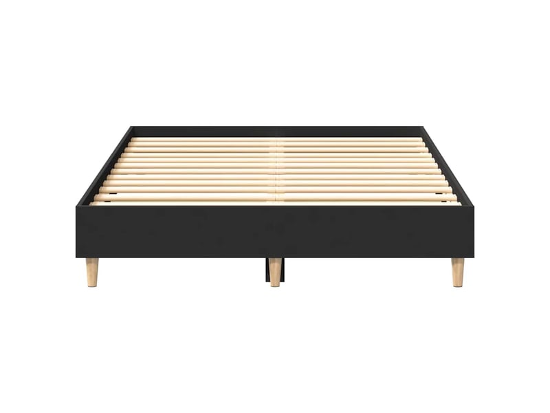  Lit double- lit adulte -  cadre de lit sans matelas noir 135x190 cm bois d'ingénierie  - Conforama D