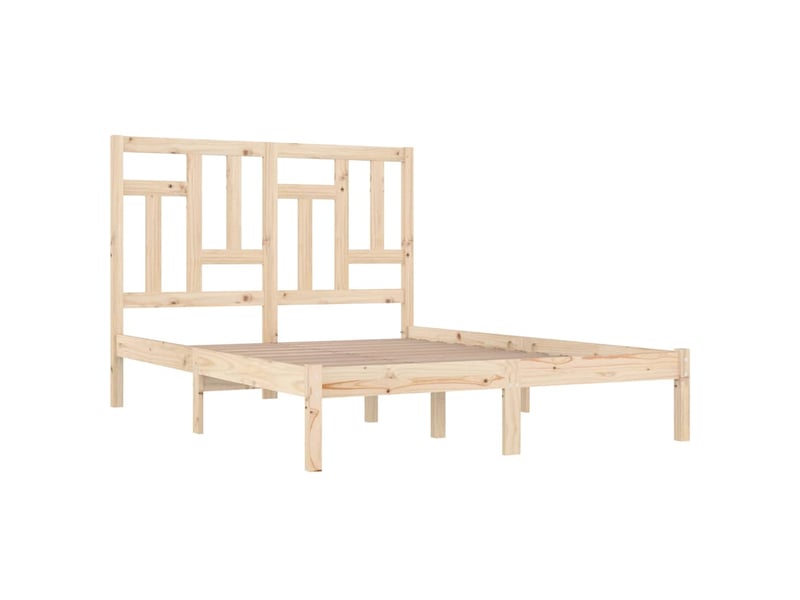  Lit double- lit adulte -  cadre de lit sans matelas 160x200 cm bois massif de pin  - Conforama C