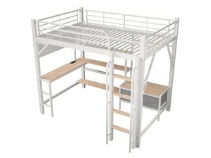 Lit mezzanine 140x200 cm    coloris blanc