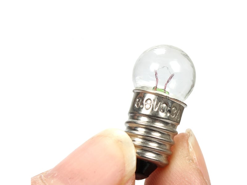  Lot de 10 mini ampoules e10 dc 3.8v 0.3a, blanc chaud 3000k, e10 petit culot à vis  - Conforama A
