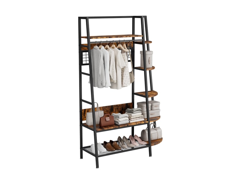 Portemanteau industriel en métal et bois de 183 cm - Conforama A