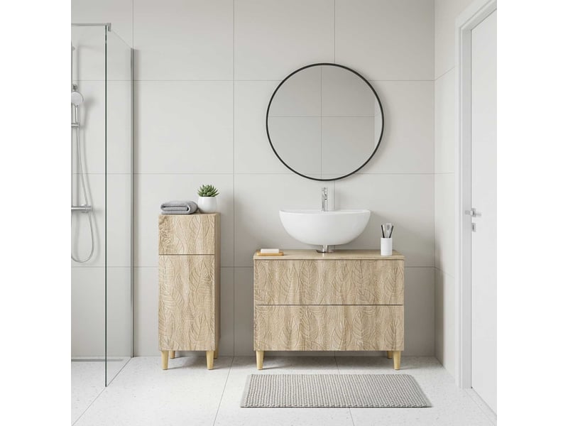 Ensemble de 2 meubles de salle de bain delft chêne sonoma cf63118 - Conforama B