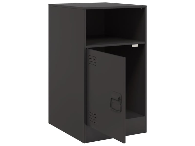  Lot de 2 tables de chevet - cabinet de chevet - table de nuit noir 34,5x39x62 cm acier  - Conforama E