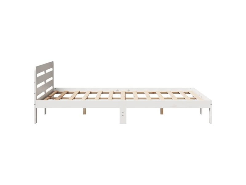  Lit double- lit adulte -  cadre de lit sans matelas blanc 140x200 cm bois de pin massif  - Conforama D