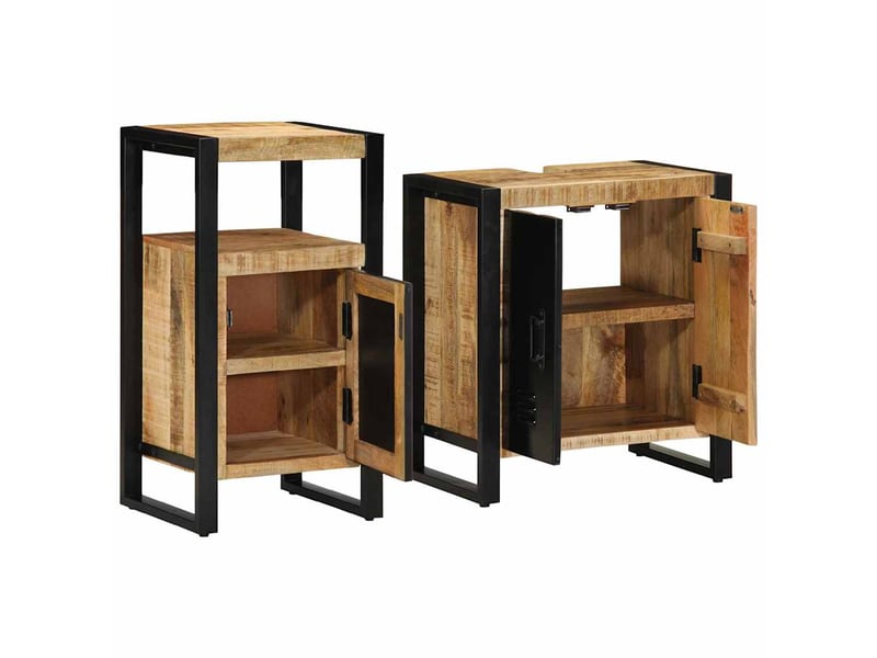 Ensemble de mobilier de salle de bain 2 pc marron et noir cf64167  - Conforama C