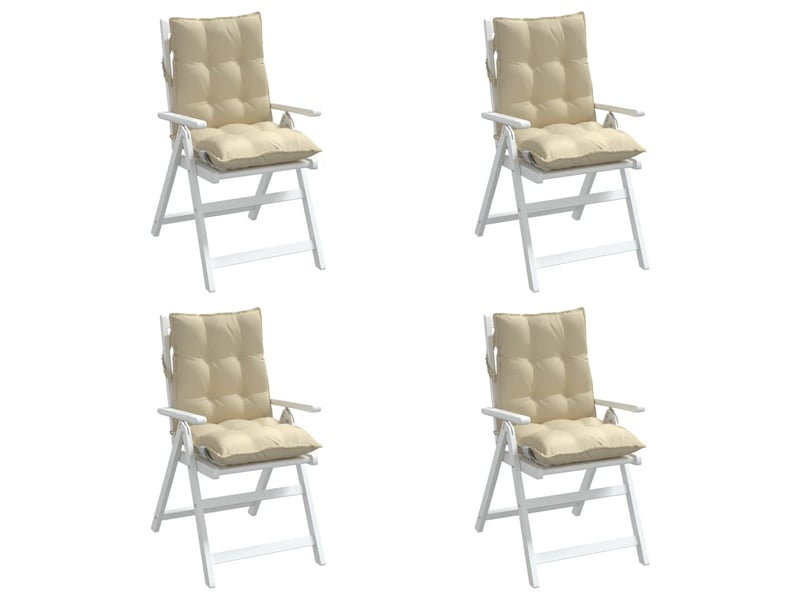  Lot de 4 coussins d'extérieur, coussins de chaise beige 100 x 50 x 7 cm cf56407  - Conforama D