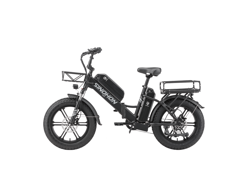Vélo électrique de livraison sinohon delivery, double batterie longue autonomie, noir - Conforama B