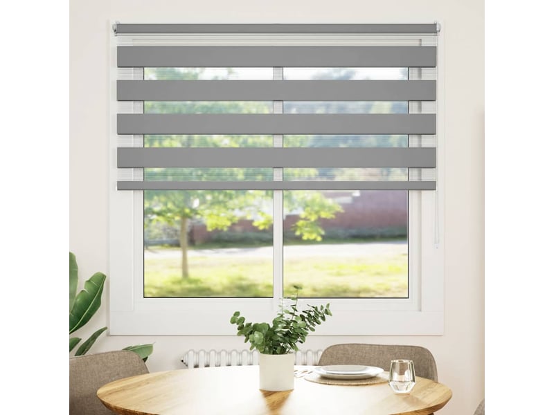  Store vénitien zébré, store de fenêtre 120,9 x 175 cm, largeur du tissu 116,7 cm, gris cf48220  - Conforama B