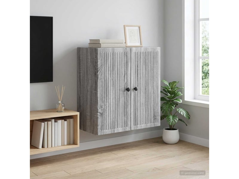  Armoire murale salon, meuble de rangement sonoma gris 59x31x60 cm bois d'ingénierie shl57  - Conforama B