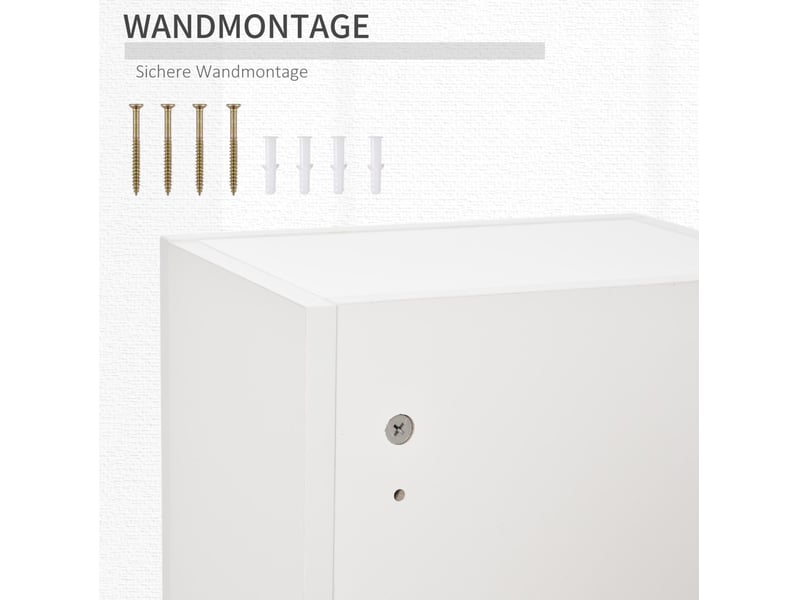  Armoire murale à médicaments 30x20x70 cm verrouillable réglable panneau de particules blanc  - Conforama E