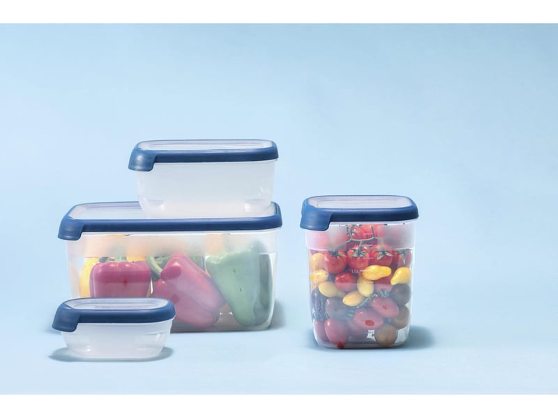  Curver boîte alimentaire rectangulaire multi usage 0,5l en polypropylène 100% recyclé, 15x10x6,5 cm, adapté au micro-ondes, lave-vaisselle, congélateur- bleu  - Conforama D