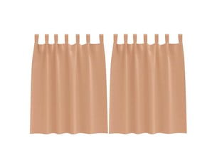 Lot de 2 rideaux occultants, rideaux black-out avec anneaux marron clair 140 x 140 cm cf44684