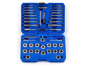 Coffret de tarauds et filières métriques 40 pièces, kit d'outillage de filetage et réparation de filetages avec clés