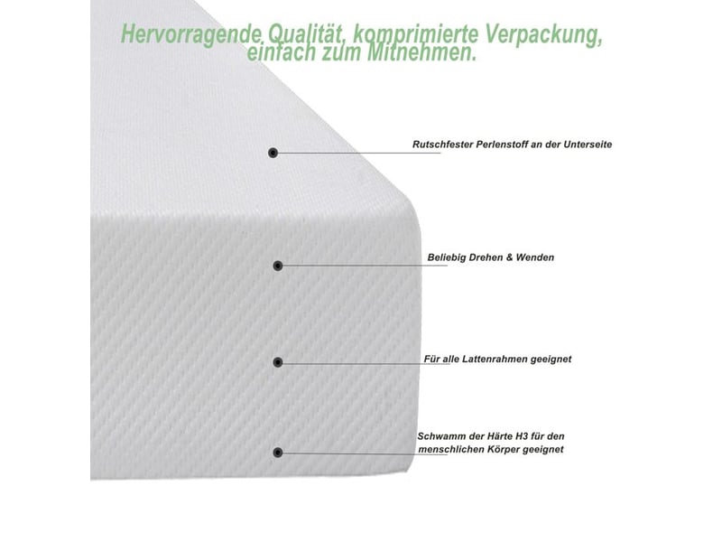  Matelas ergonomique - 90x200 cm - mousse - dureté h3 - certifié öko-tex - antidérapant 90x200x16cm - Conforama D